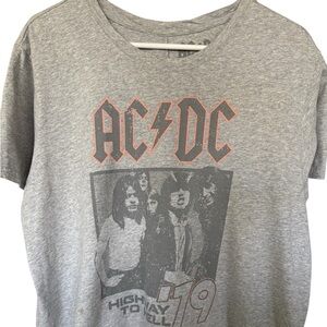 AC/DC HIGHWAY TO HELL’79 Vintage style Gray Women’s Tee Size XL Short Style